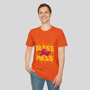 Bless This Mess Unisex Softstyle T-Shirt - Fun & Comfy Graphic Tee for Everyday Wear