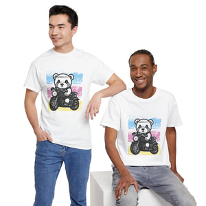 Funny Panda Biker Unisex Heavy Cotton Tee