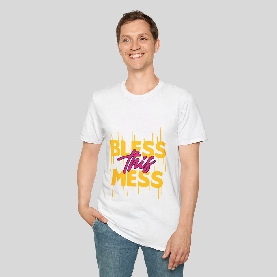 Bless This Mess Unisex Softstyle T-Shirt - Fun & Comfy Graphic Tee for Everyday Wear