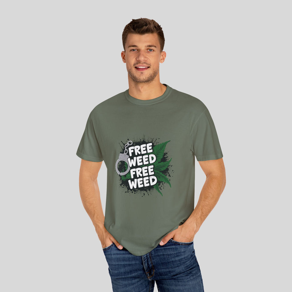 'Free Weed' Unisex Garment-Dyed T-Shirt