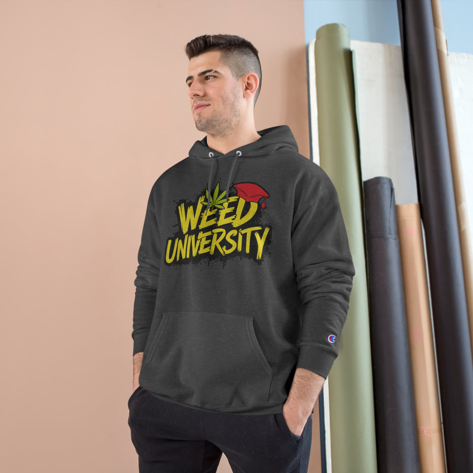 Weed University Champion Hoodie - Cozy Streetwear for Cannabis Enthusiasts