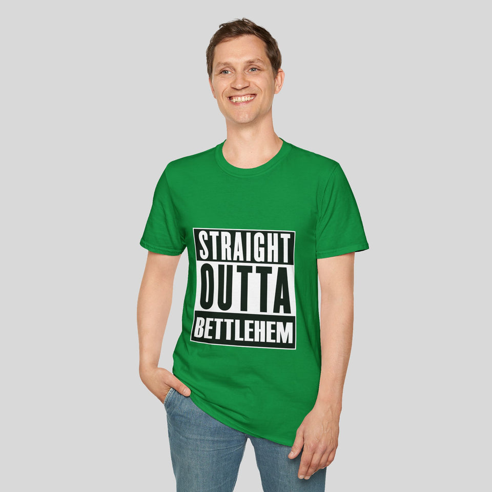 Straight Outta Bettlehem Unisex Softstyle T-Shirt - Trendy Graphic Tee for All Occasions