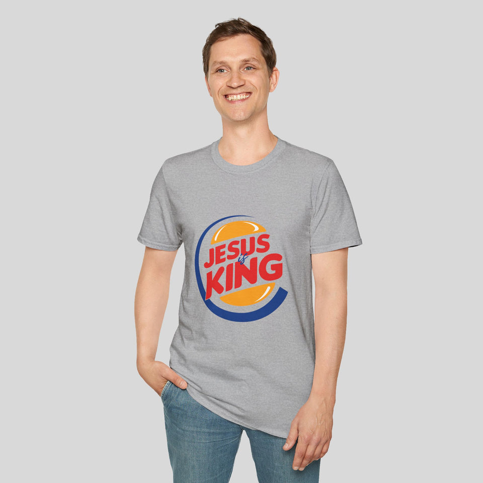 Unisex Softstyle T-Shirt - Jesus is King Graphic Tee for Faith Lovers