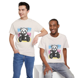 Funny Panda Biker Unisex Heavy Cotton Tee